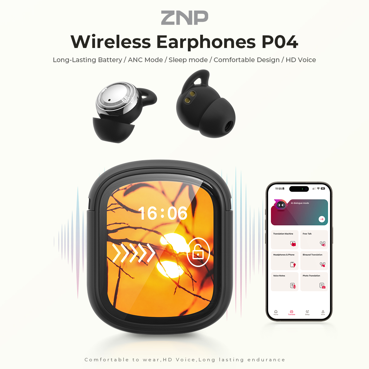 Fones de Ouvido ZNP P04 para D - Earbuds Charging Case avaliação e preço