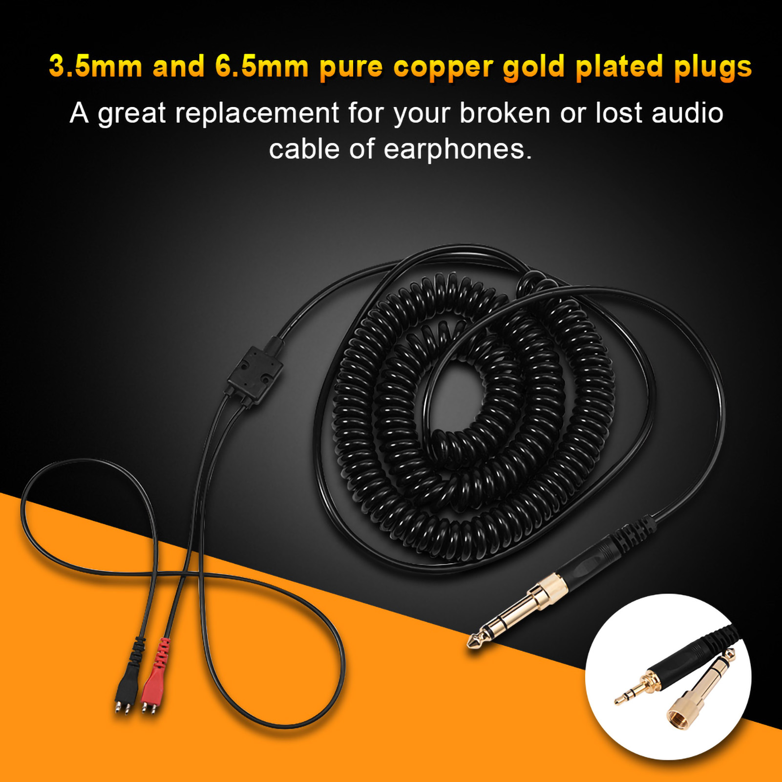 Cabo de bobina de mola de subs - Sennheiser Headphone Hd 25 avaliação e preço